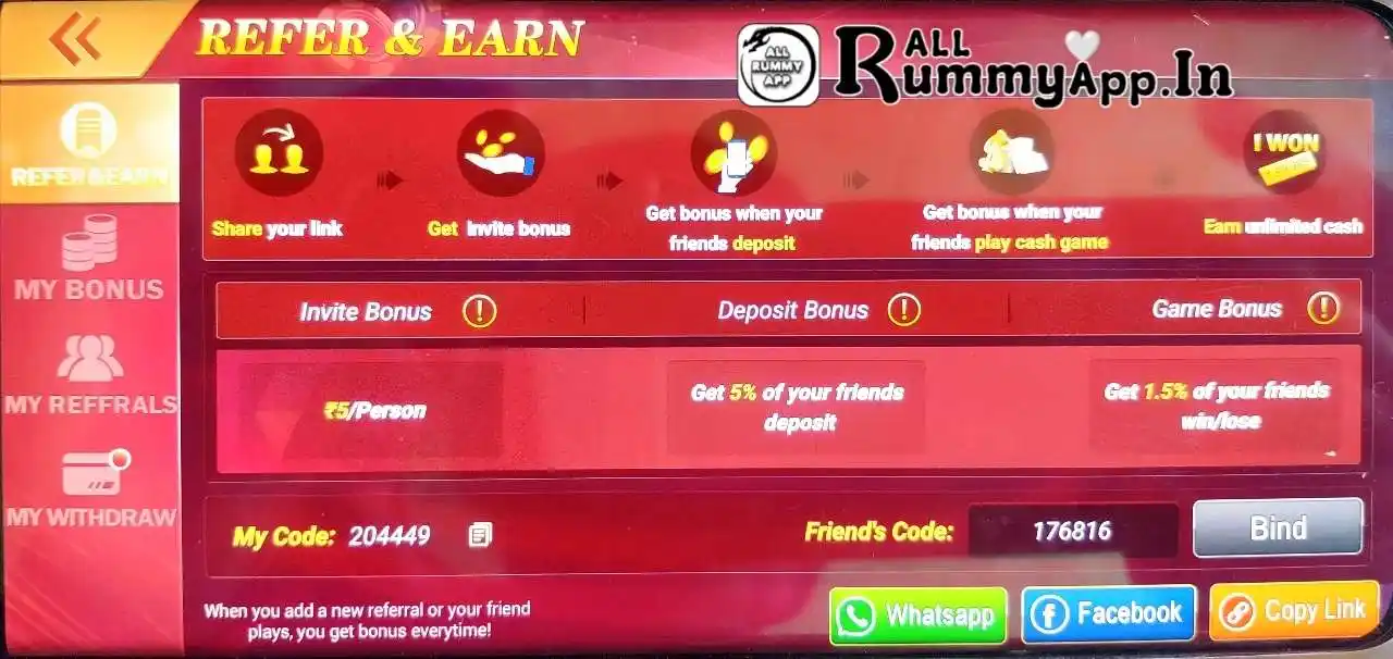 3 Patti Refer Earn